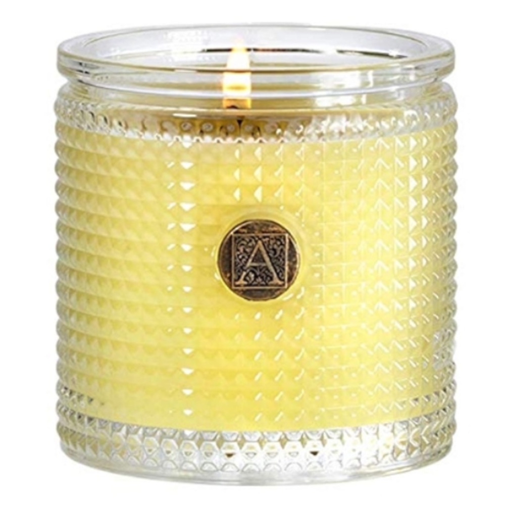 Aromatique Orange & Evergreen Candle with Textured Glass NEW
